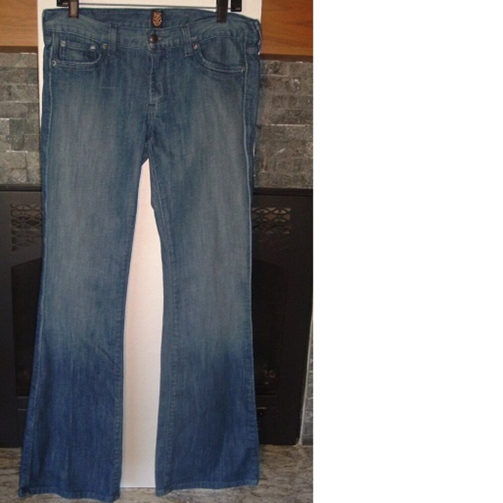 Anlo Size 30 Womens Wide Flare Jeans Dark Wash Stretch Flare leg MADE in USA